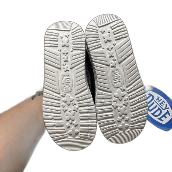 Hey Dude NWT Wally Youth Sport Knit Black and Grey Kids Slip On Shoes Kids 13 - Picture 7 of 10